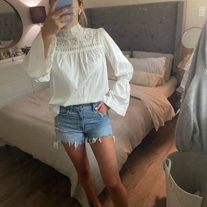 High Neck Embroidered Top